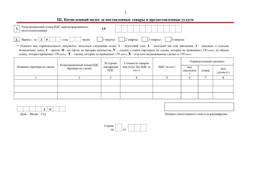 НДС 1 Отчет о суммах предналога и налога, которые указаны в налоговой декларации за таксационной период 